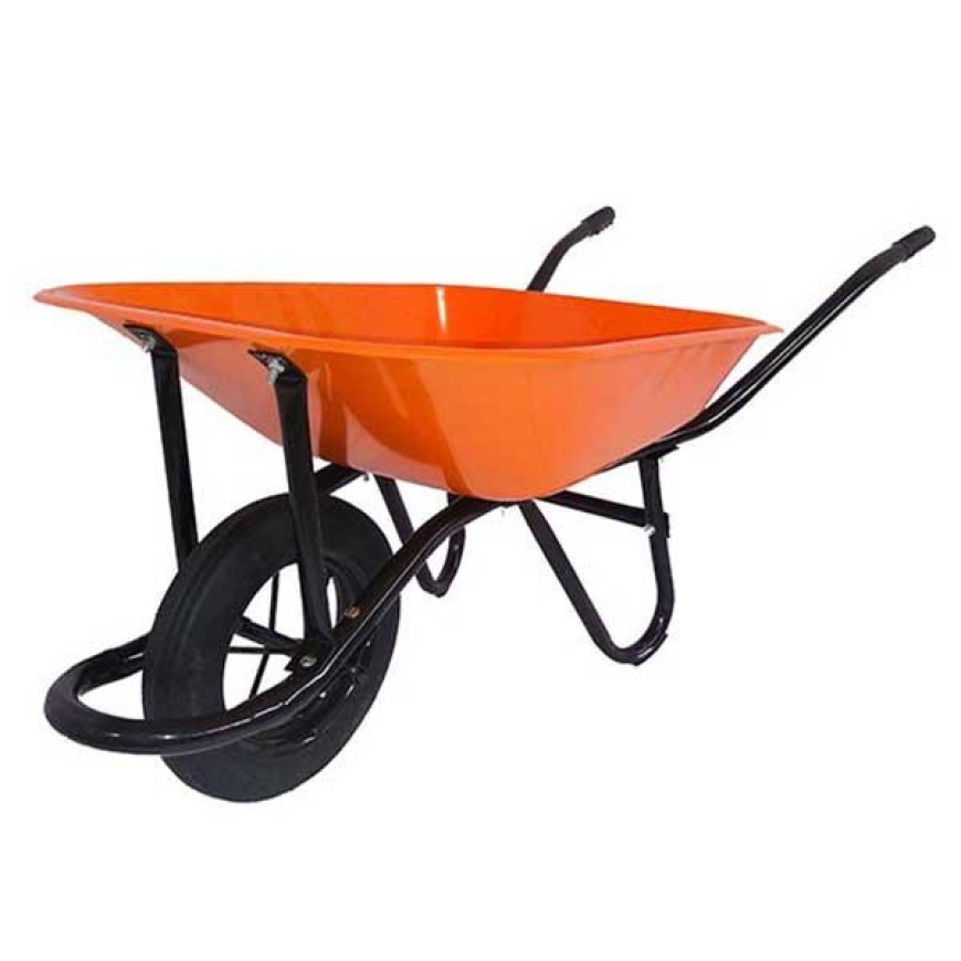 CARRETILLO BATEA METALICA NARANJA 65 LITROS MASACA