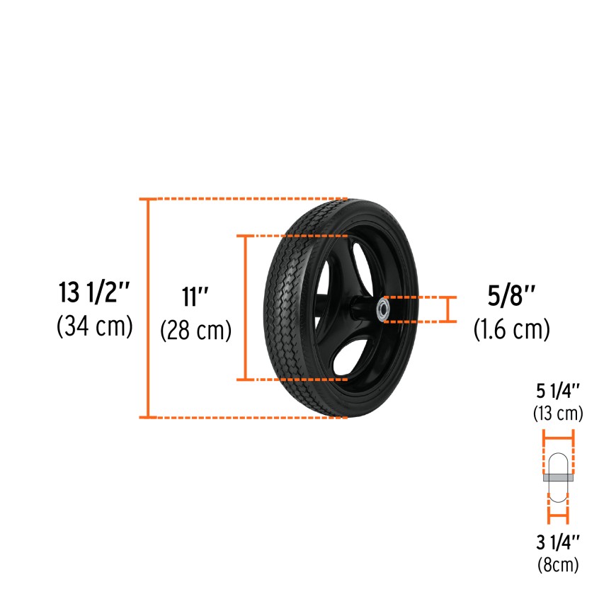 CARRETILLO PLASTICO NEGRO 120L CON LLANTA TRUPER