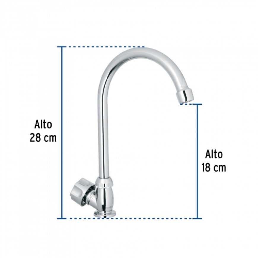 CACHERA  CROMADA PARA COCINA 8 PULGADAS FAUCETS