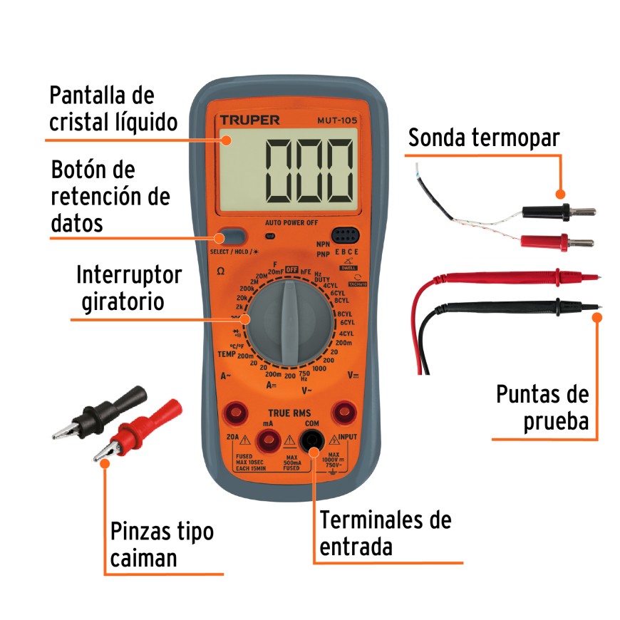 TESTER MULTIMETRO DIGITAL JUNIOR TRUPER