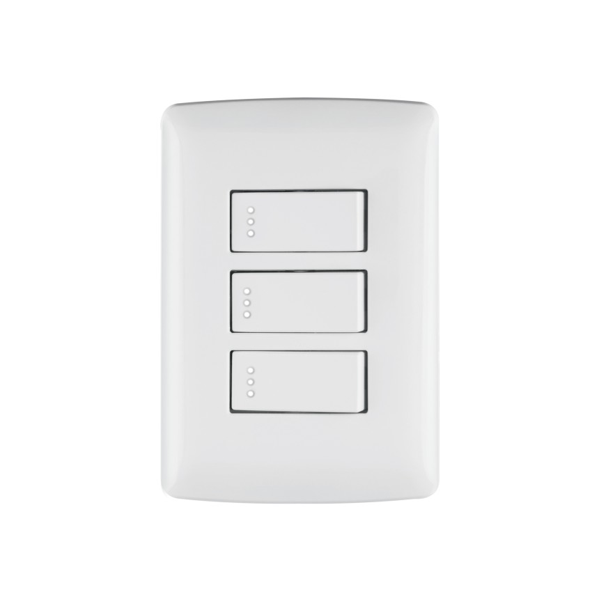 APAGADOR TRIPLE SENCILLO BLANCO ITALIAN VOLTECK