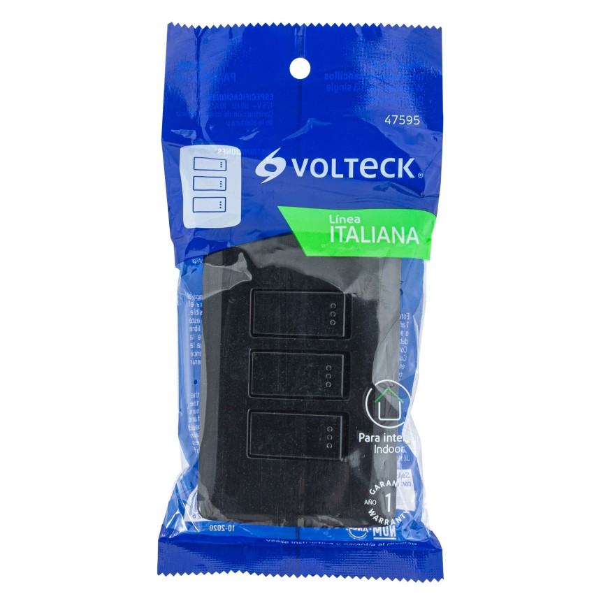 APAGADOR TRIPLE SENCILLO BLANCO VOLTECK