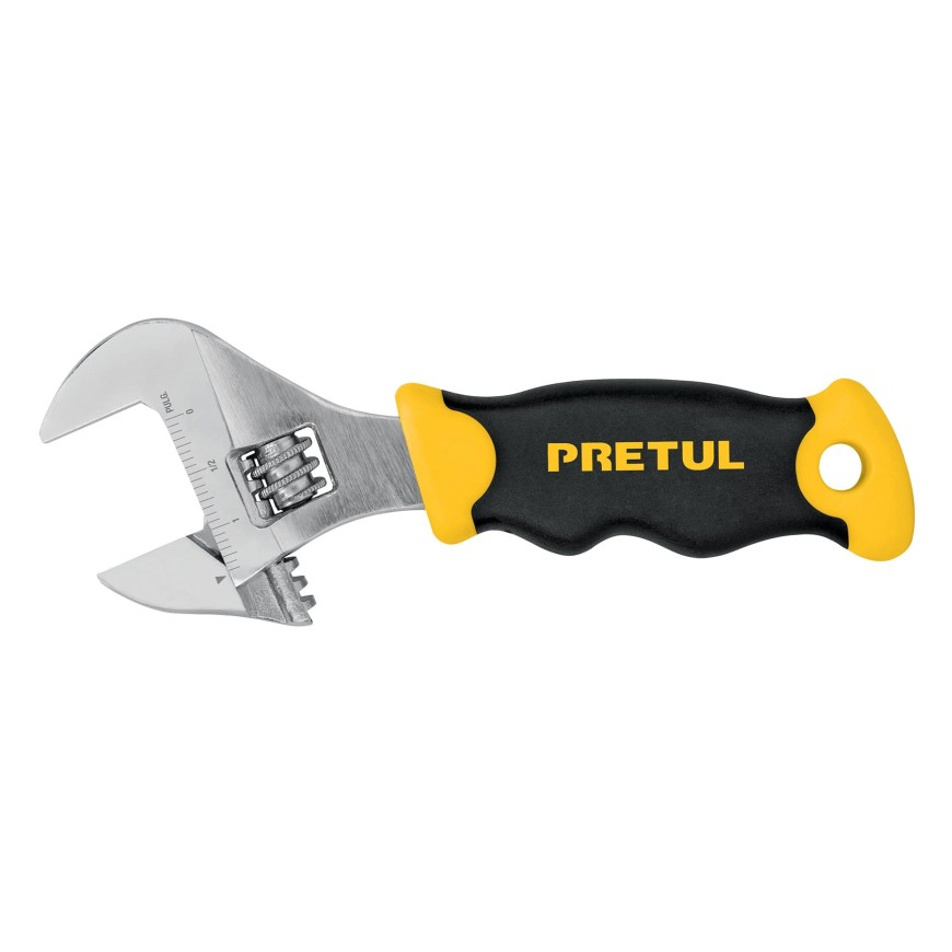 LLAVE FRANCESA CORTA 6" CON GRIP PRETUL